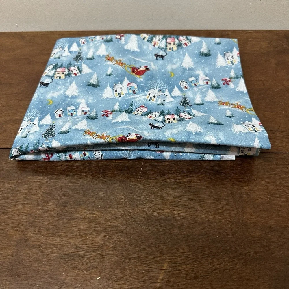 Vtg Keepsake Calico Retro Christmas Glitter Craft Upholstery Fabric 2 Yards